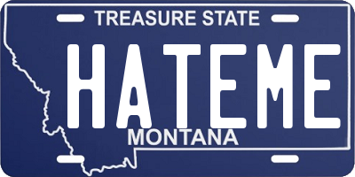 MT license plate HATEME