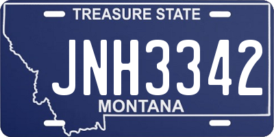 MT license plate JNH3342