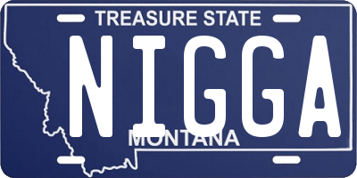 MT license plate NIGGA