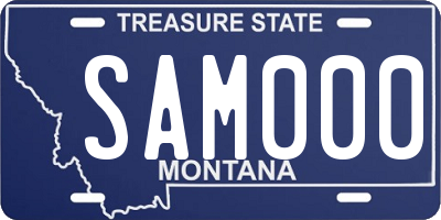 MT license plate SAM000