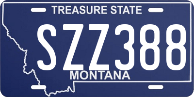 MT license plate SZZ388