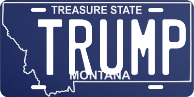 MT license plate TRUMP