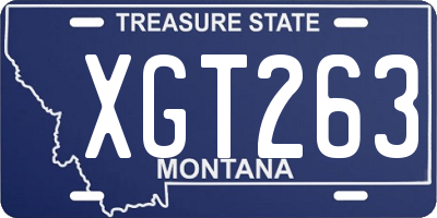 MT license plate XGT263