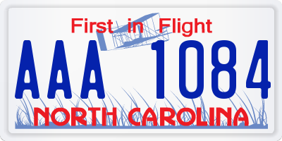 NC license plate AAA1084