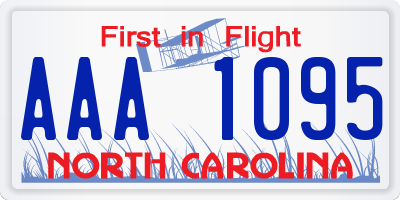 NC license plate AAA1095