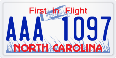 NC license plate AAA1097