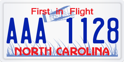 NC license plate AAA1128