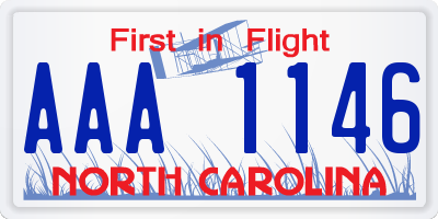 NC license plate AAA1146