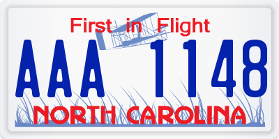 NC license plate AAA1148