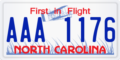 NC license plate AAA1176