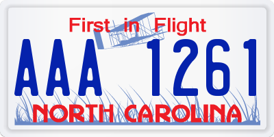 NC license plate AAA1261