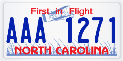 NC license plate AAA1271