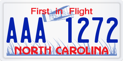 NC license plate AAA1272