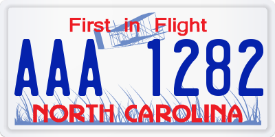 NC license plate AAA1282