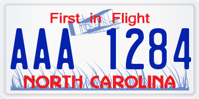 NC license plate AAA1284