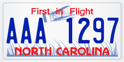 NC license plate AAA1297