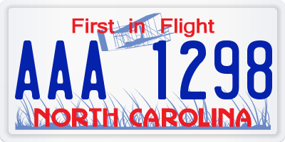 NC license plate AAA1298