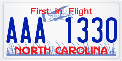 NC license plate AAA1330