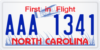 NC license plate AAA1341