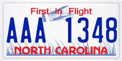 NC license plate AAA1348