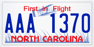 NC license plate AAA1370