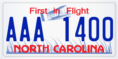 NC license plate AAA1400