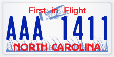 NC license plate AAA1411