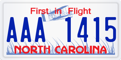 NC license plate AAA1415