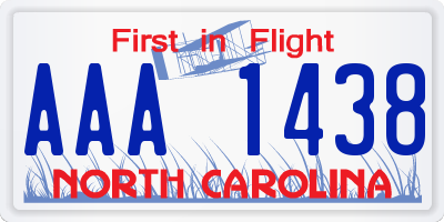 NC license plate AAA1438