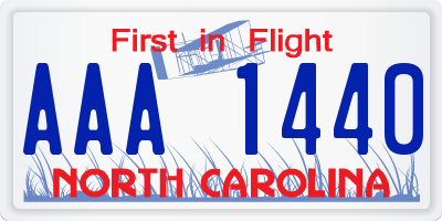 NC license plate AAA1440