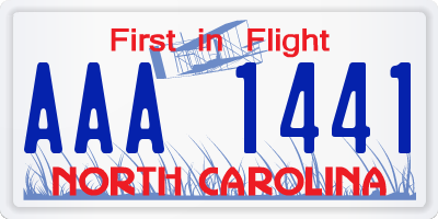 NC license plate AAA1441