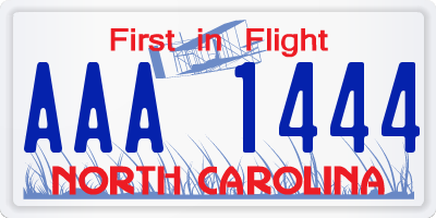 NC license plate AAA1444