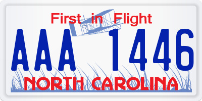 NC license plate AAA1446