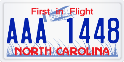 NC license plate AAA1448