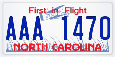 NC license plate AAA1470