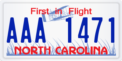 NC license plate AAA1471