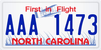 NC license plate AAA1473