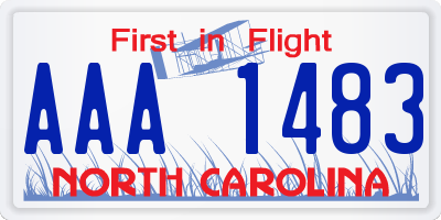 NC license plate AAA1483