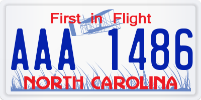 NC license plate AAA1486