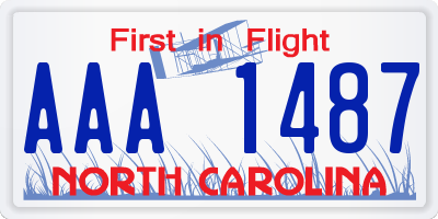 NC license plate AAA1487