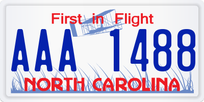 NC license plate AAA1488