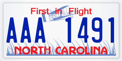 NC license plate AAA1491