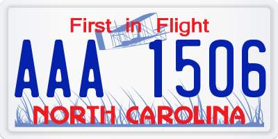 NC license plate AAA1506