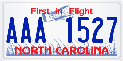 NC license plate AAA1527