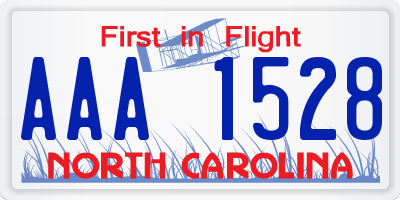 NC license plate AAA1528