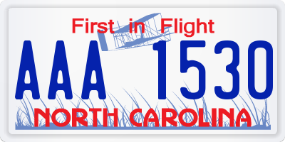 NC license plate AAA1530