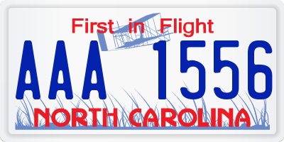 NC license plate AAA1556