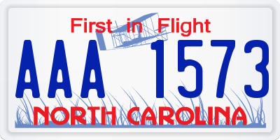 NC license plate AAA1573