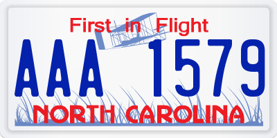 NC license plate AAA1579