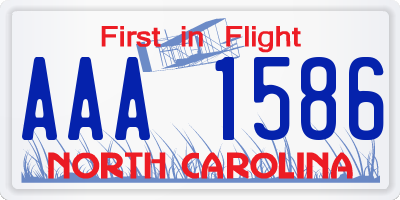 NC license plate AAA1586